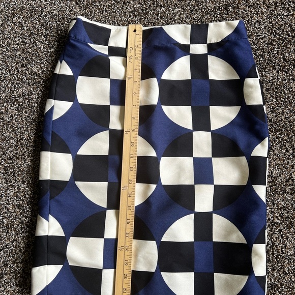 J. Crew Blue and White Midi Pencil Skirt for Work - Picture 3 of 4